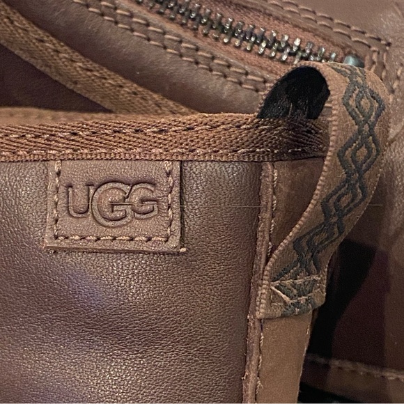 UGG CityFunc Zip Leather & Suede Platform Brown Boots Water-Resistant Sz 7 NWOB - Picture 9 of 14